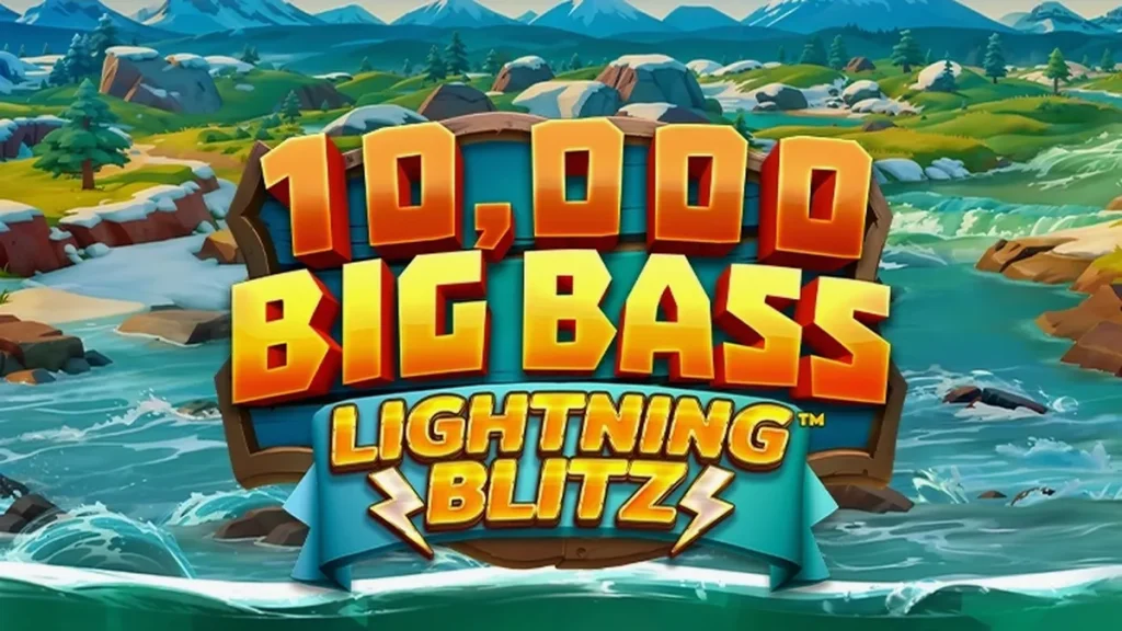 Tampilan visual slot 10,000 Big Bass Lightning Blitz dengan tema memancing
