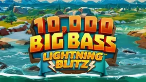 Tampilan visual slot 10,000 Big Bass Lightning Blitz dengan tema memancing